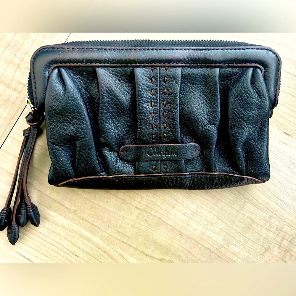 Cole Haan black (brown stitch) wallet/wristlet